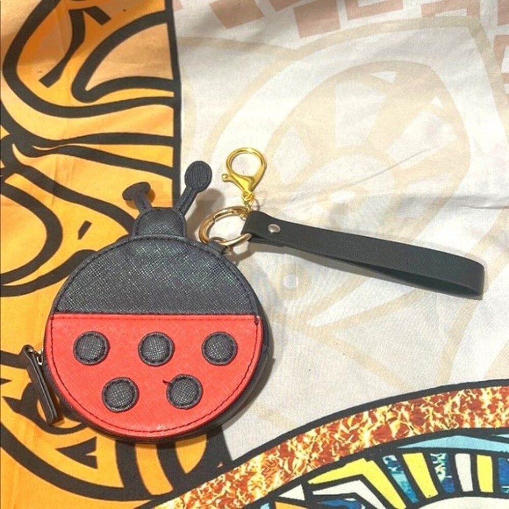 Ladybug Coin Purse with Wrist Strap
